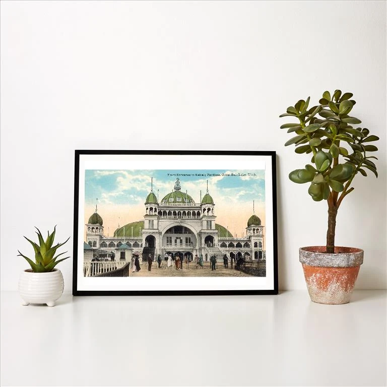 UT-183 Saltair Pavilion, Salt Lake City, Utah - Vintage Image Art Print, Individual Print