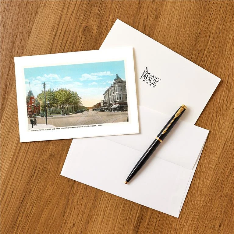 UT-132 25th Street, Ogden, Utah - Vintage Image Greeting Card, Pack of 4