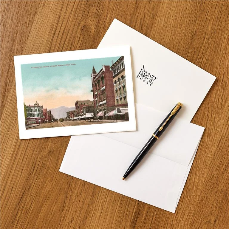 UT-134 Washington Avenue, Ogden, Utah - Vintage Image Greeting Card, Pack of 4