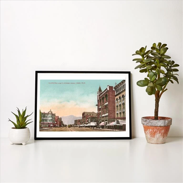 UT-134 Washington Avenue, Ogden, Utah - Vintage Image Art Print, Individual Print