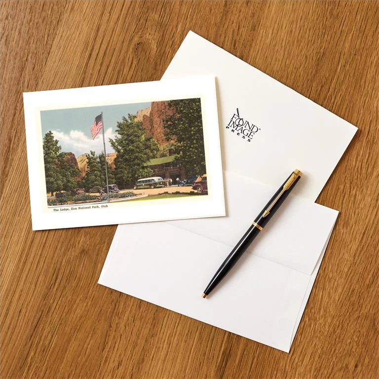 UT-232 Lodge, Zion National Park - Vintage Image Greeting Card, Pack of 4