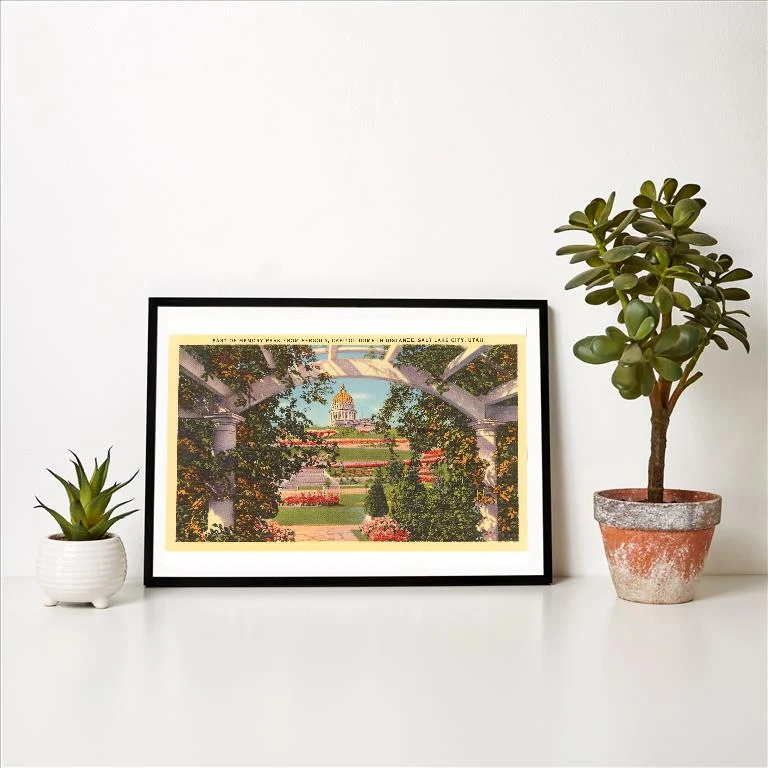 UT-140 Memory Park, Capitol, Salt Lake City, Utah - Vintage Image Art Print, Individual Print