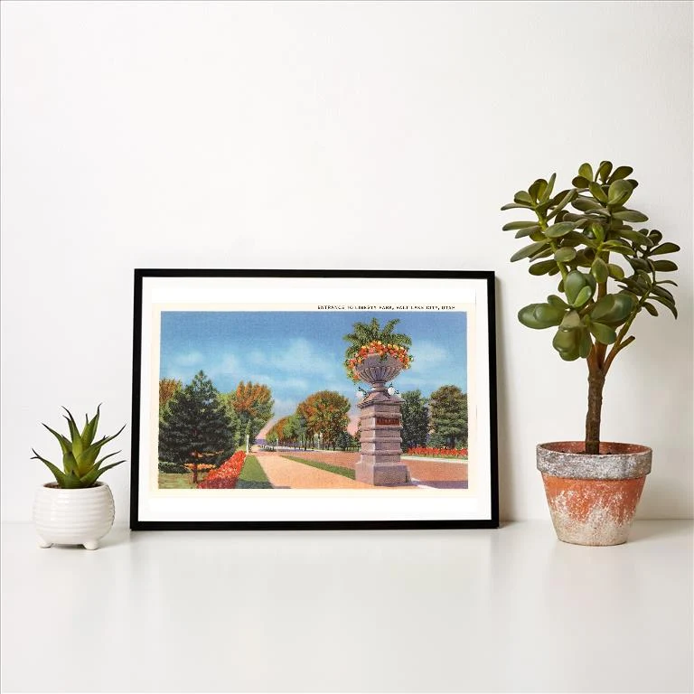 UT-143 Liberty Park, Salt Lake City, Utah - Vintage Image Art Print, Individual Print