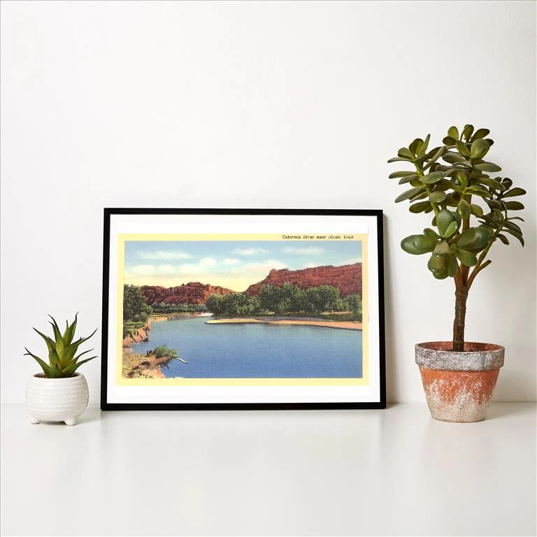 UT-180 Colorado River near Moab, Utah - Vintage Image Art Print, Individual Print