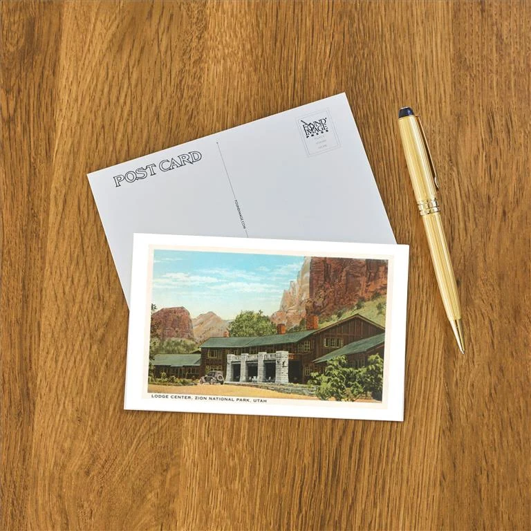 UT-152 Lodge Center, Zion National Park, Utah - Vintage Image Postcard, Pack of 10