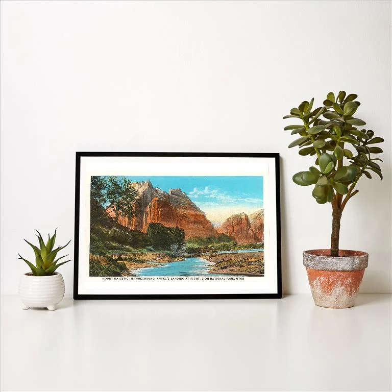 UT-148 Mt. Majestic, Zion National Park, Utah - Vintage Image Art Print, Individual Print
