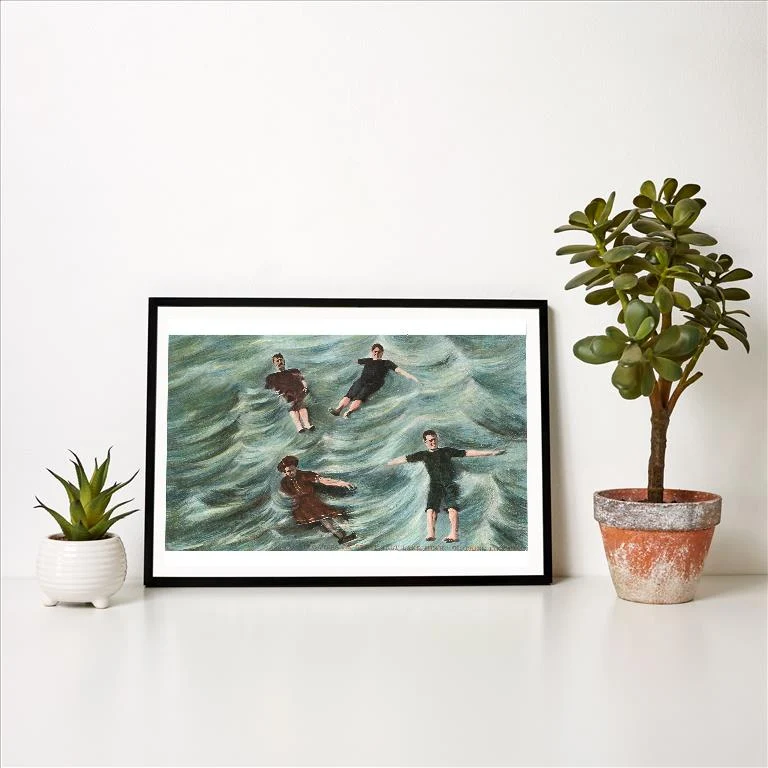 UT-72 Floaters on Great Salt Lake, utah - Vintage Image Art Print, Individual Print