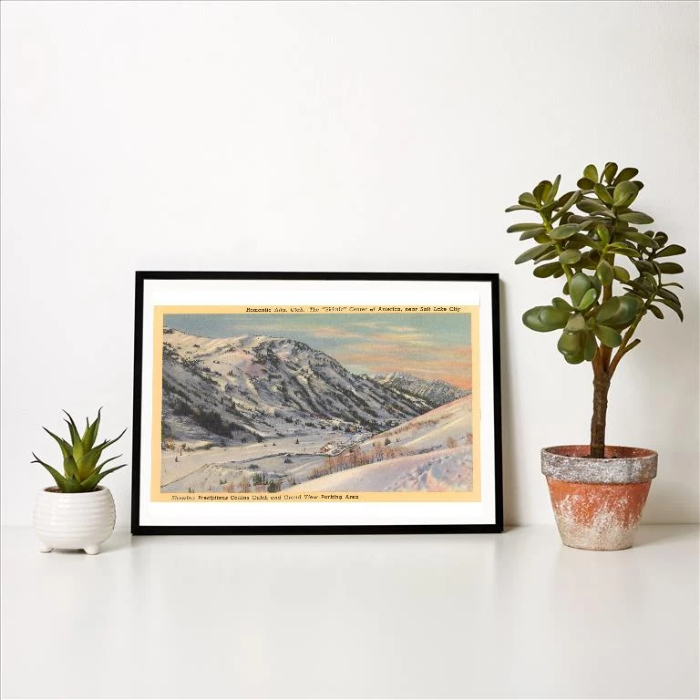 UT-195 Alta Ski Basin, Utah - Vintage Image Art Print, Individual Print