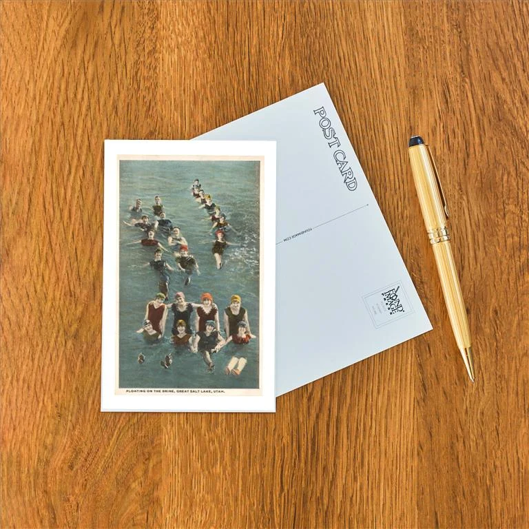 UT-83 Floaters on Great Salt Lake, Utah - Vintage Image Postcard, Pack of 10
