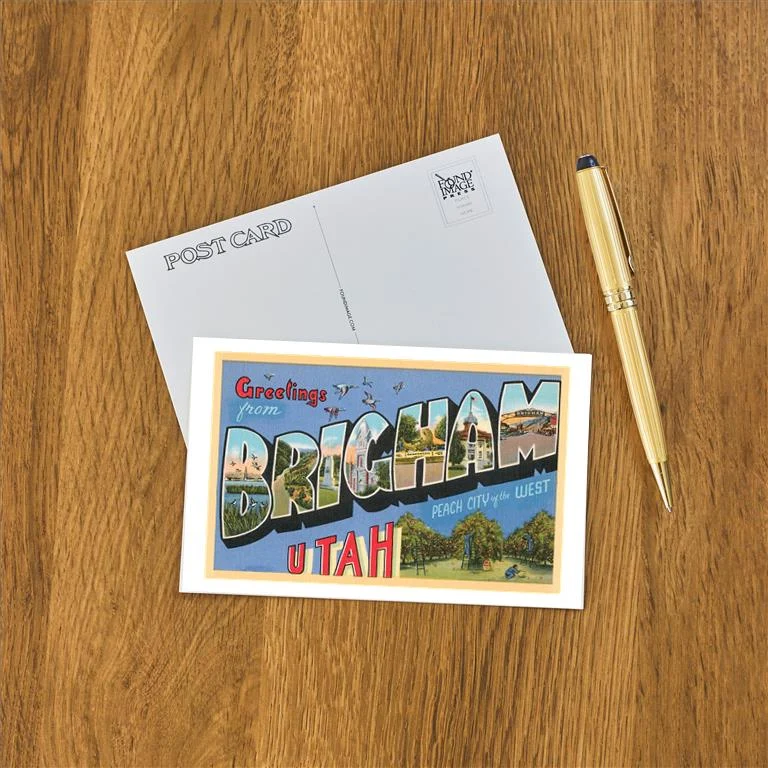 UT-206 Greetings from Brigham, Utah - Vintage Image Postcard, Pack of 10