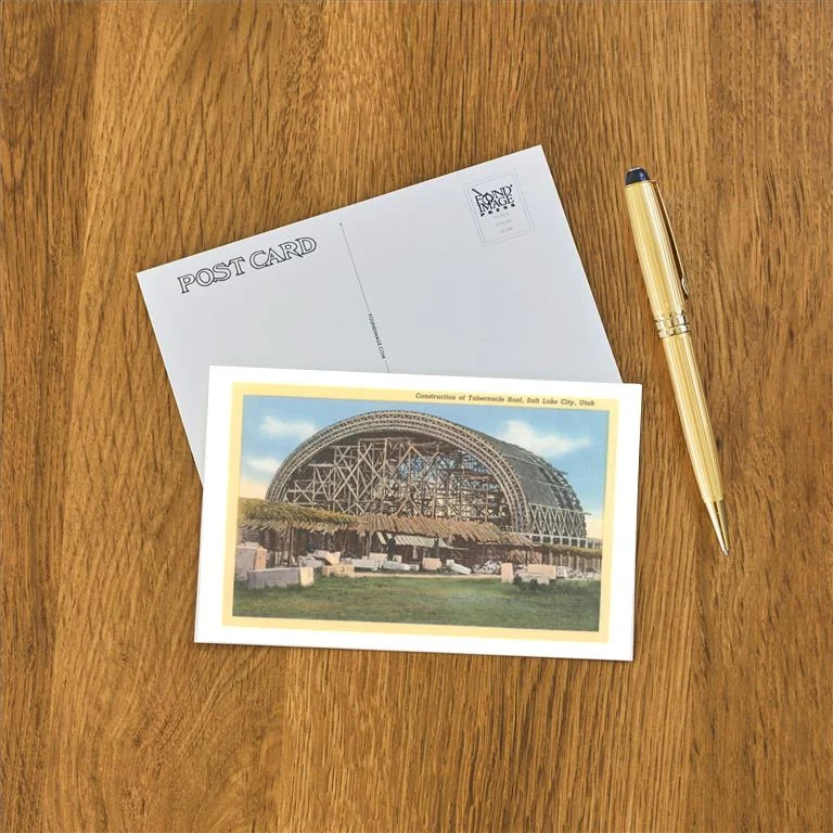 UT-184 Construction of Tabernacle Roof, Salt Lake City, Utah - Vintage Image Postcard, Pack of 10