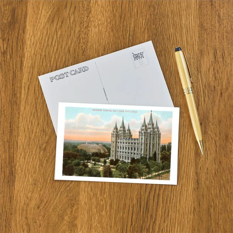 UT-66 Mormon Temple, Salt Lake City, Utah - Vintage Image Postcard, Pack of 10
