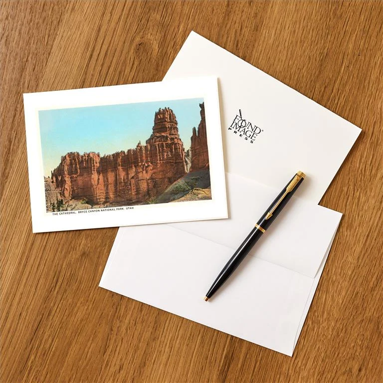 UT-120 Cathedral, Bryce Canyon, Utah - Vintage Image Greeting Card, Pack of 4