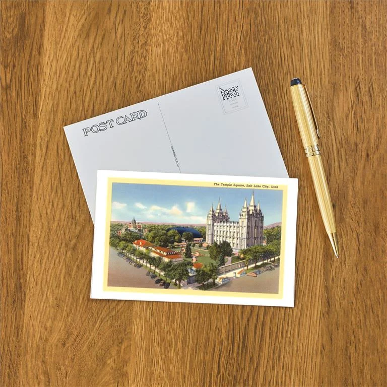 UT-167 Temple Square, Salt Lake City, Utah - Vintage Image Postcard, Pack of 10