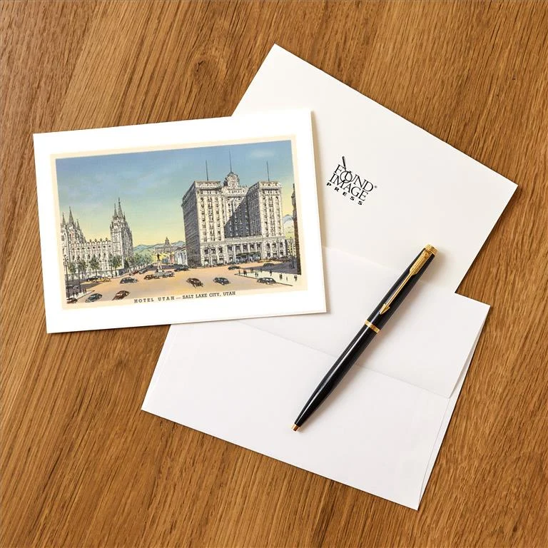 UT-71 Hotel Utah, Salt Lake City, Utah - Vintage Image Greeting Card, Pack of 4