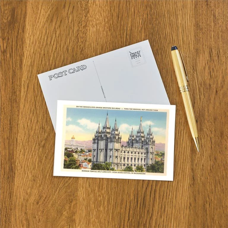 UT-166 Mormon Temple, Salt Lake City - Vintage Image Postcard, Pack of 10