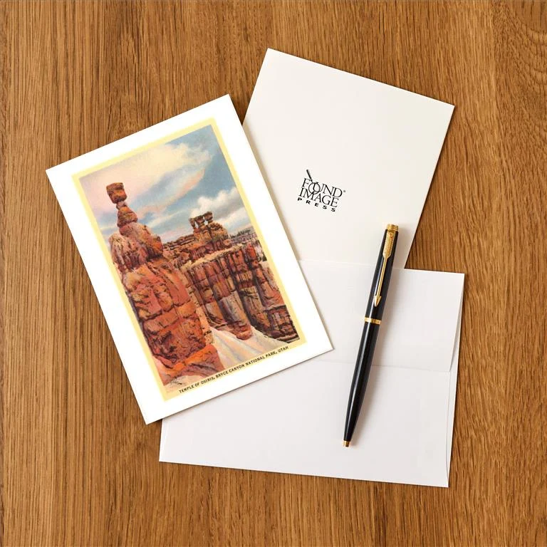 UT-41 Temple of Osiris, Bryce Canyon, Utah - Vintage Image Greeting Card, Pack of 4