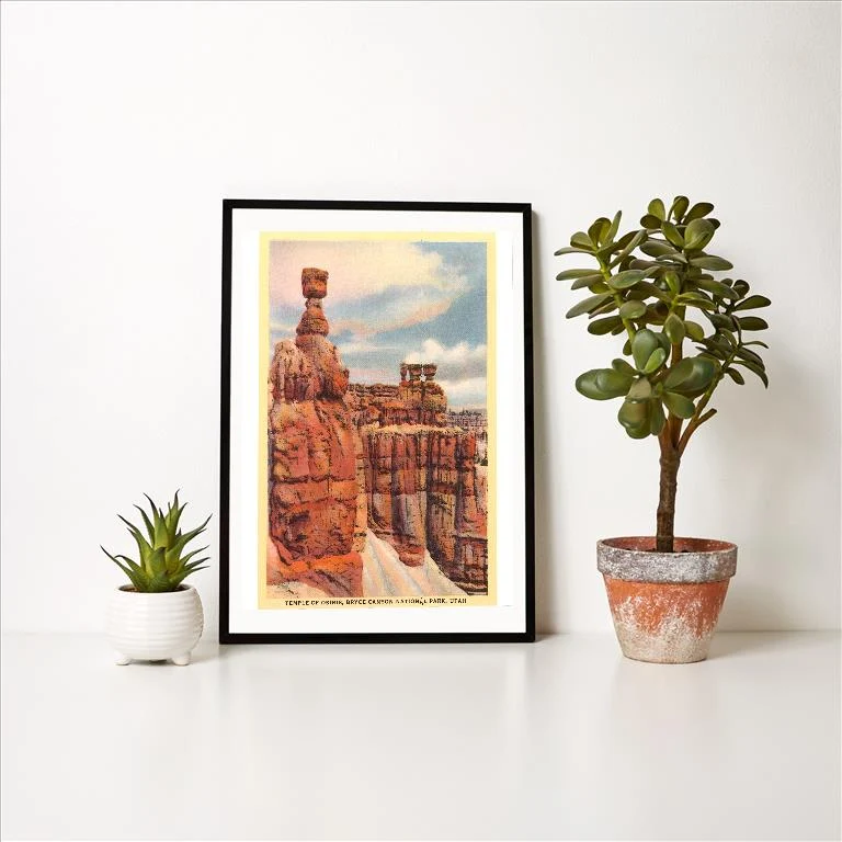 UT-41 Temple of Osiris, Bryce Canyon, Utah - Vintage Image Art Print, Individual Print