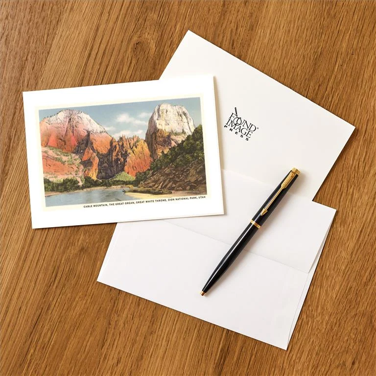 UT-239 Cable Mountain, Great Organ, White Throne - Vintage Image Greeting Card, Pack of 4