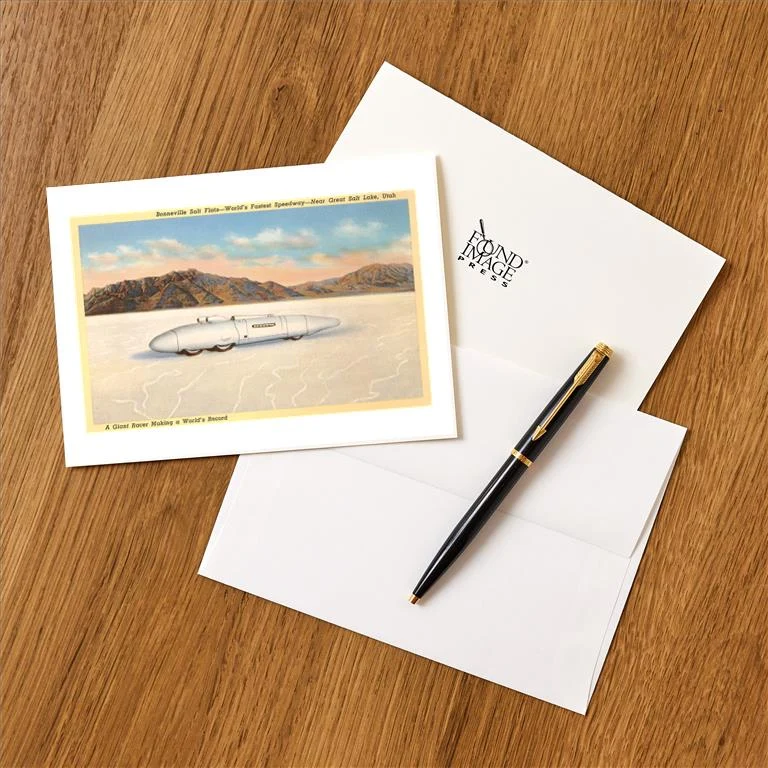 UT-117 Racer, Bonneville Salt Flats, Utah - Vintage Image Greeting Card, Pack of 4