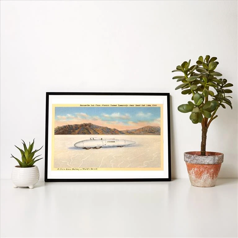 UT-117 Racer, Bonneville Salt Flats, Utah - Vintage Image Art Print, Individual Print