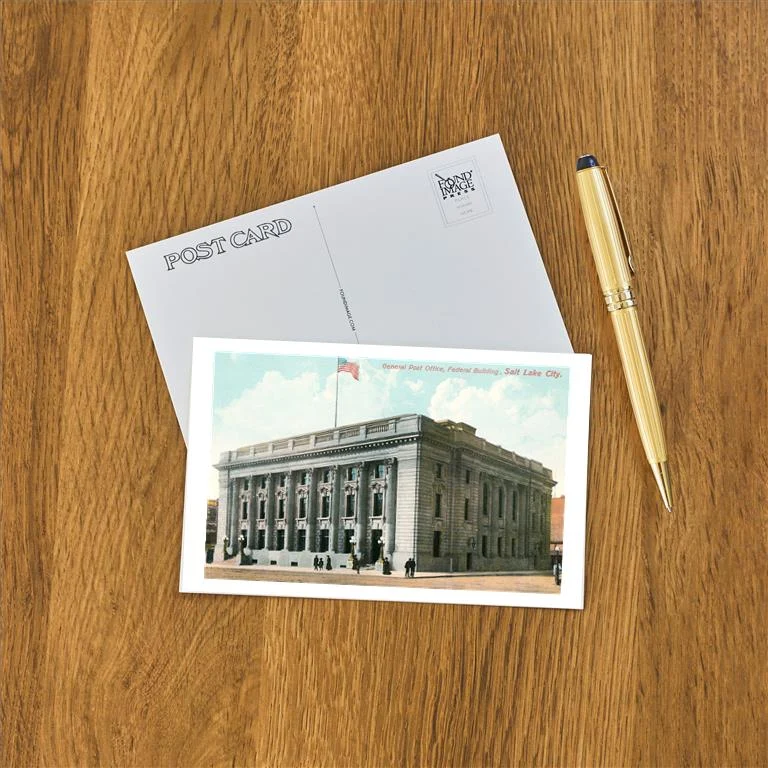 UT-221 General Post Office, Salt Lake City - Vintage Image Postcard, Pack of 10