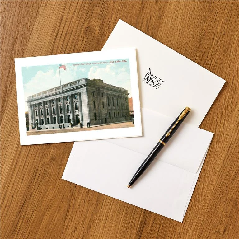 UT-221 General Post Office, Salt Lake City - Vintage Image Greeting Card, Pack of 4