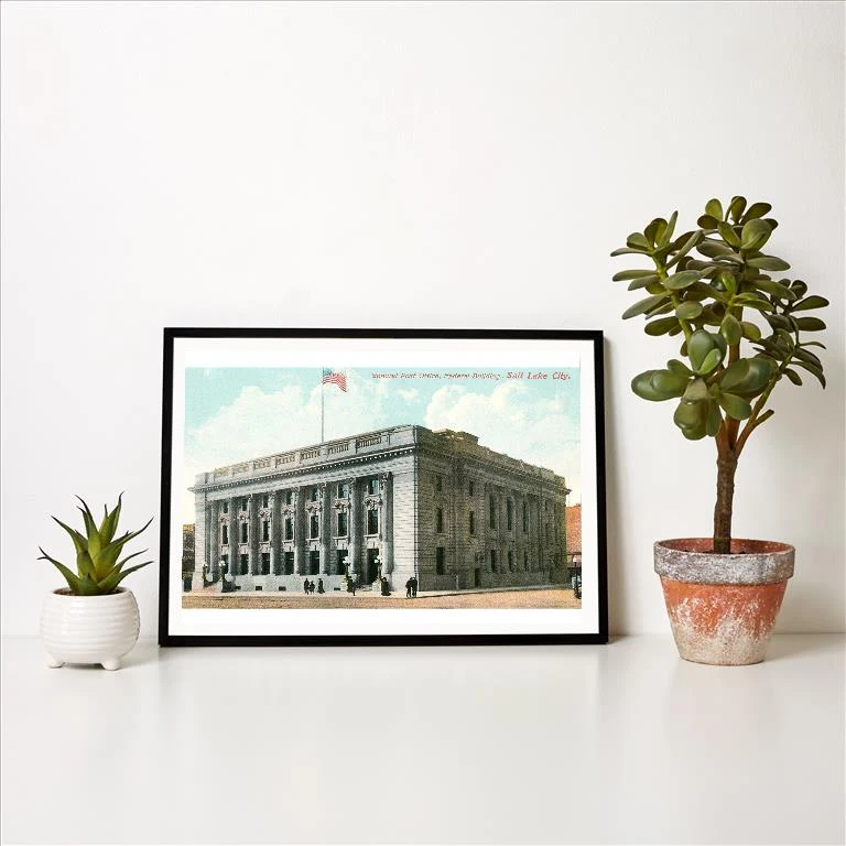 UT-221 General Post Office, Salt Lake City - Vintage Image Art Print, Individual Print
