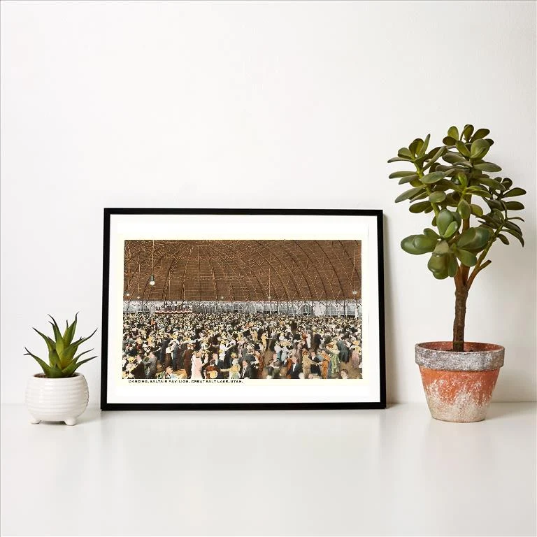 UT-108 Dancing in the Saltair Pavilion, Great Salt Lake, Utah - Vintage Image Art Print, Individual Print