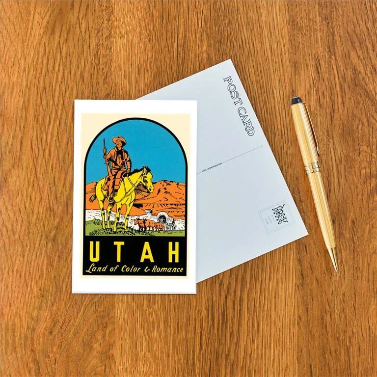 UT-209 Utah Decal, Wagon Train - Vintage Image Postcard, Pack of 10