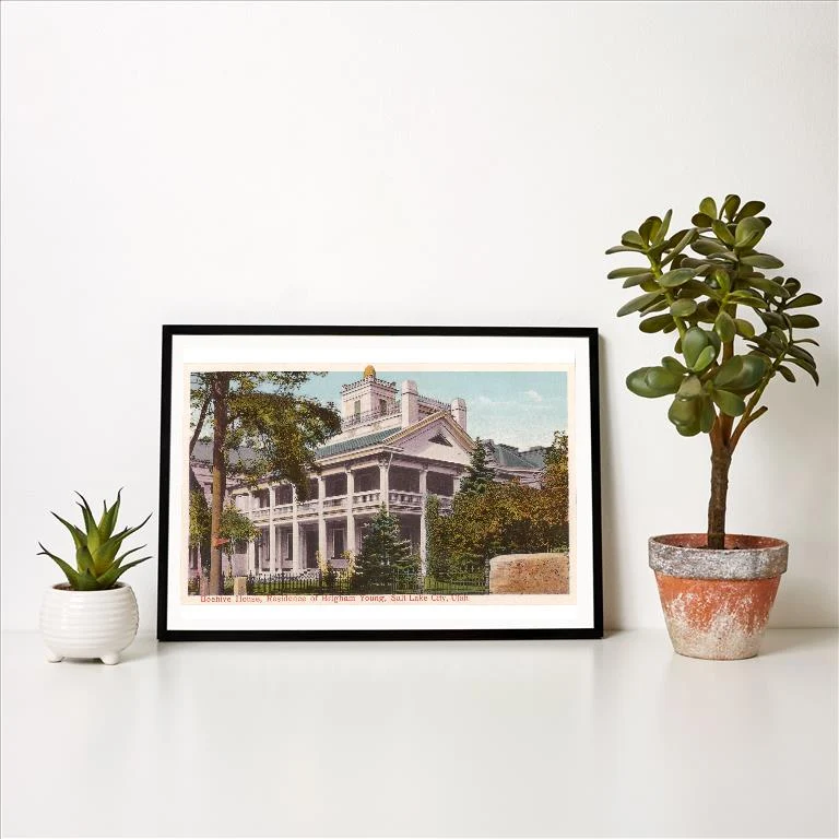 UT-39 Beehive House, Salt Lake City, Utah - Vintage Image Art Print, Individual Print