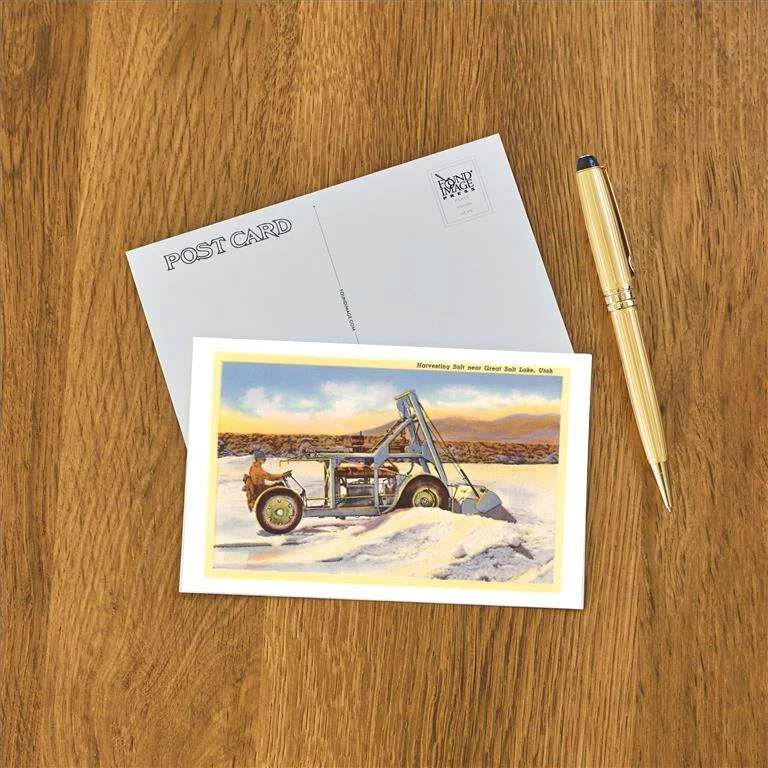 UT-118 Harvesting Salt near Great Salt Lake, Utah - Vintage Image Postcard, Pack of 10
