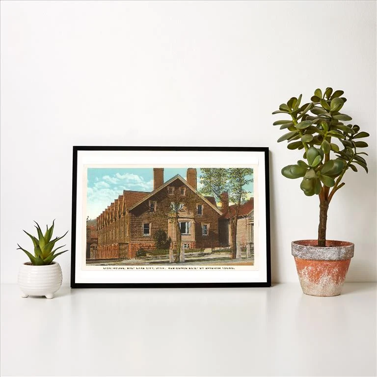 UT-35 Lion House, Salt Lake City, Utah - Vintage Image Art Print, Individual Print