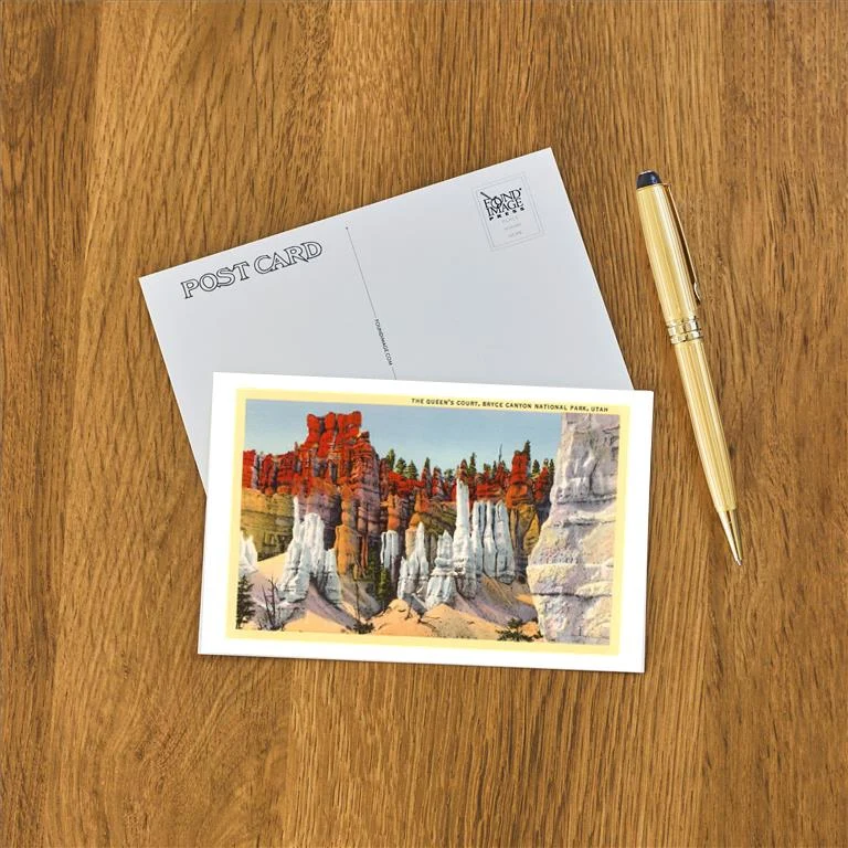 UT-87 Queen's Court, Bryce Canyon, Utah - Vintage Image Postcard, Pack of 10