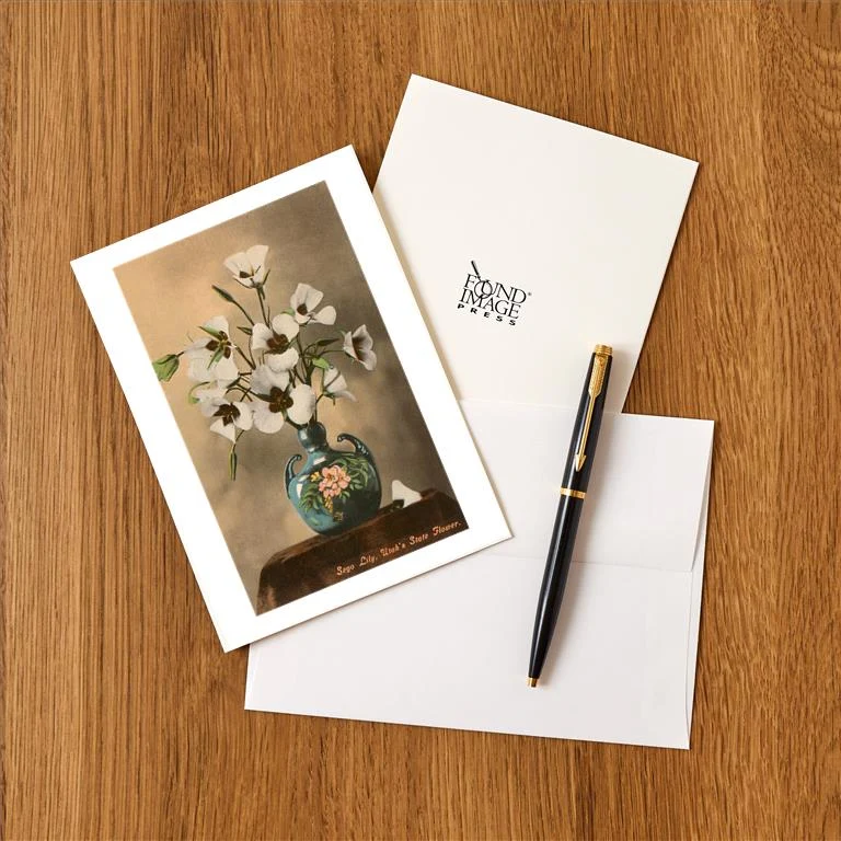 UT-124 Sego Lily, Utah's State Flower - Vintage Image Greeting Card, Pack of 4
