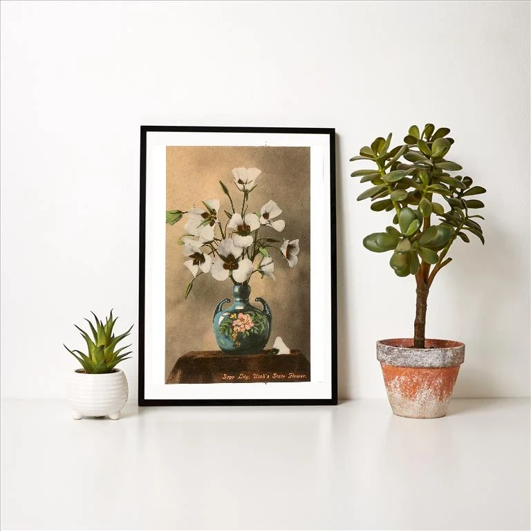 UT-124 Sego Lily, Utah's State Flower - Vintage Image Art Print, Individual Print