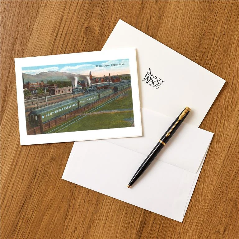 UT-178 Union Depot, Ogden, Utah - Vintage Image Greeting Card, Pack of 4