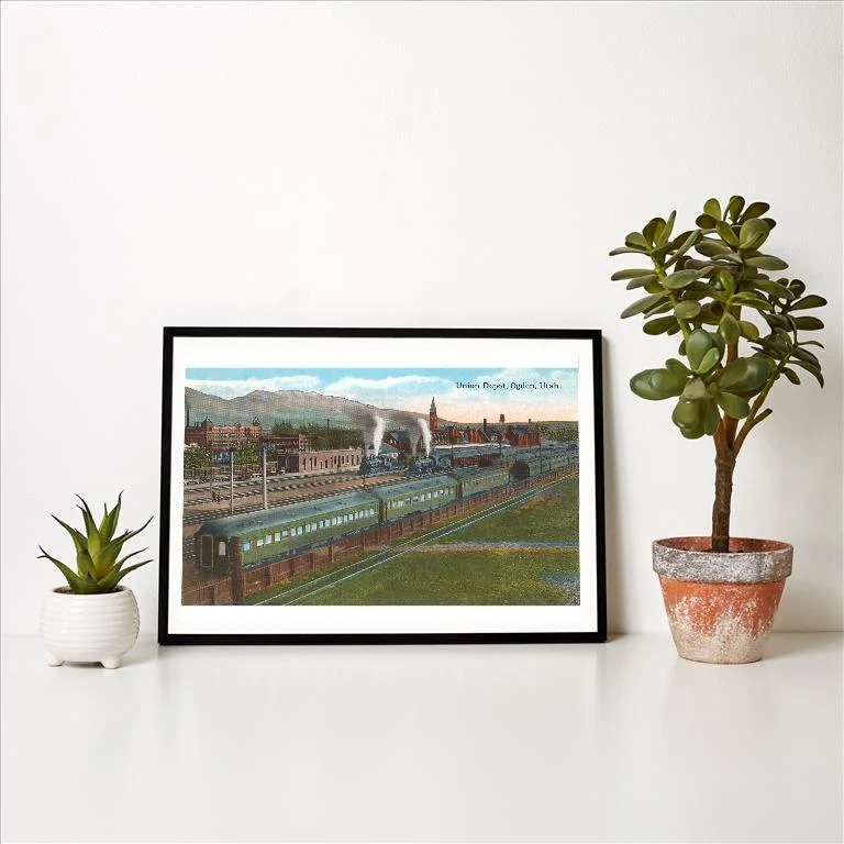 UT-178 Union Depot, Ogden, Utah - Vintage Image Art Print, Individual Print
