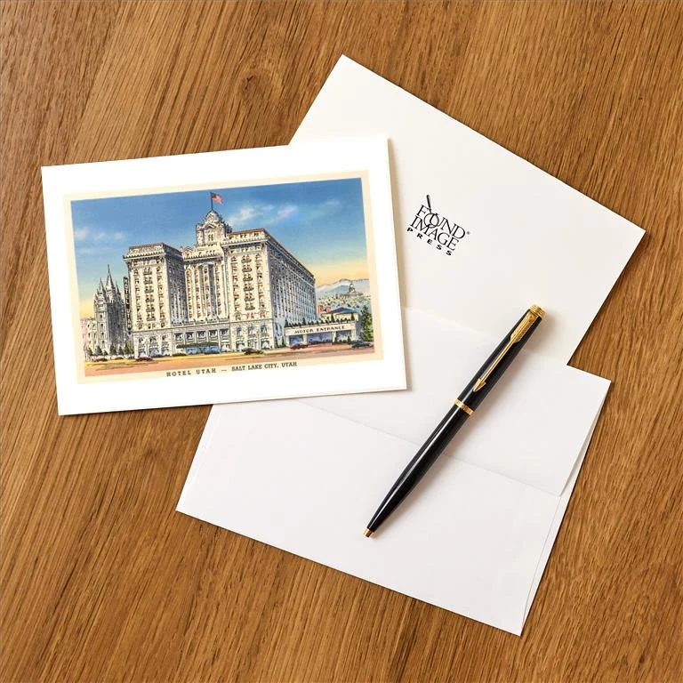 UT-101 Hotel Utah, Salt Lake City, Utah - Vintage Image Greeting Card, Pack of 4