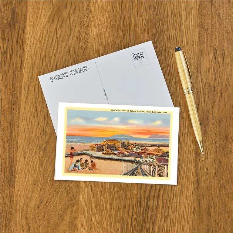 UT-53 Saltair Pavilion, Great Salt Lake, Utah - Vintage Image Postcard, Pack of 10