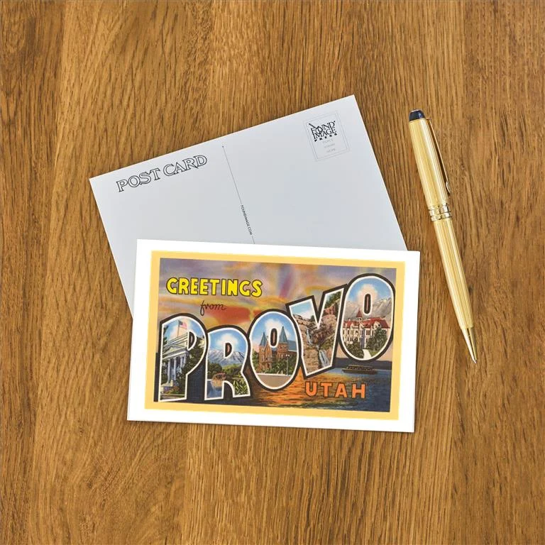 UT-92 Greetings from Provo, Utah - Vintage Image Postcard, Pack of 10