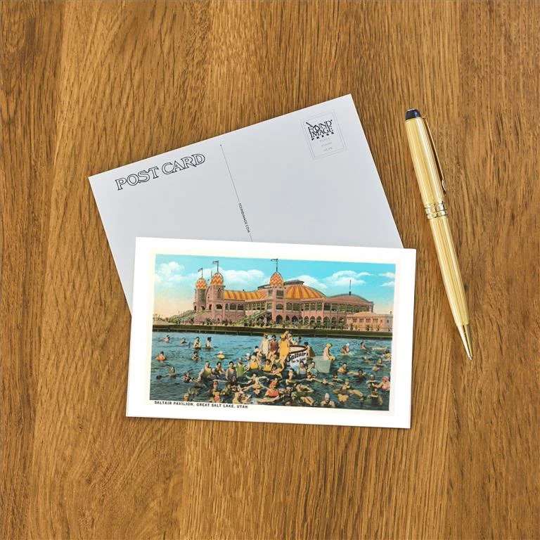 UT-109 Salt Air Pavilion, Great Salt Lake, Utah - Vintage Image Postcard, Pack of 10