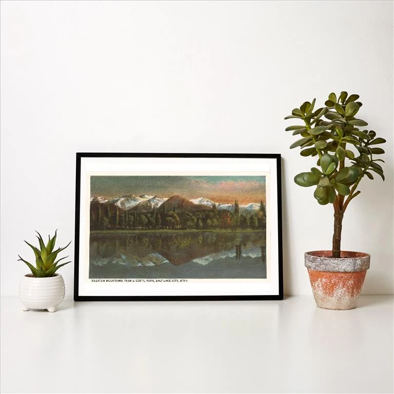 UT-31 Wasatch Mountains from Salt Lake City, Utah - Vintage Image Art Print, Individual Print