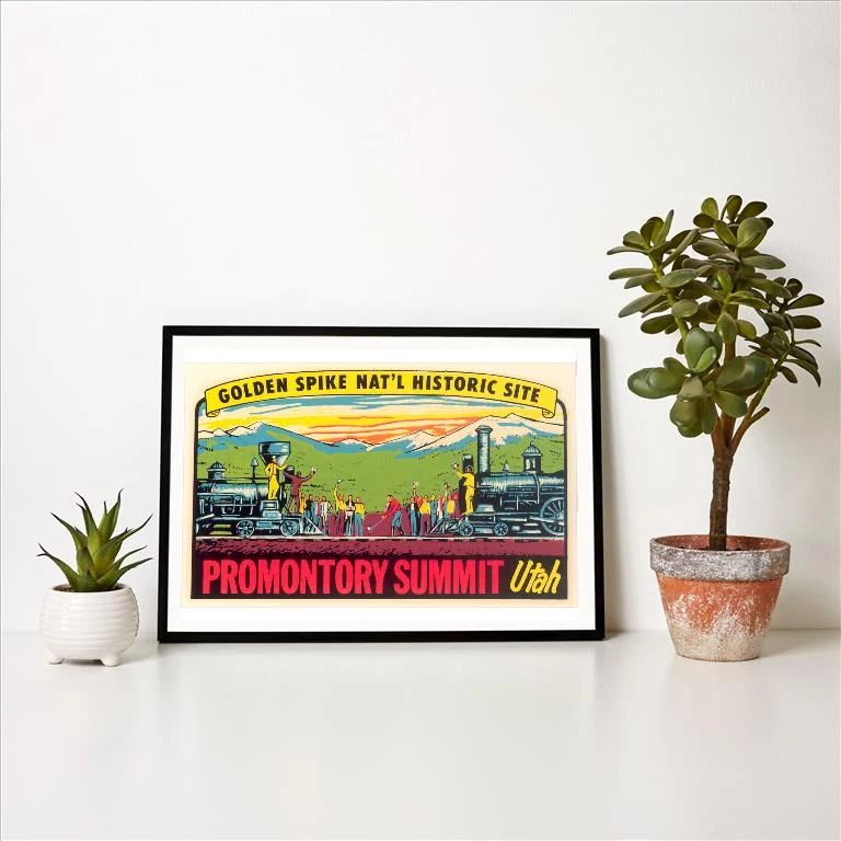 UT-157 Golden Spike, Promontory Summit - Vintage Image Art Print, Individual Print