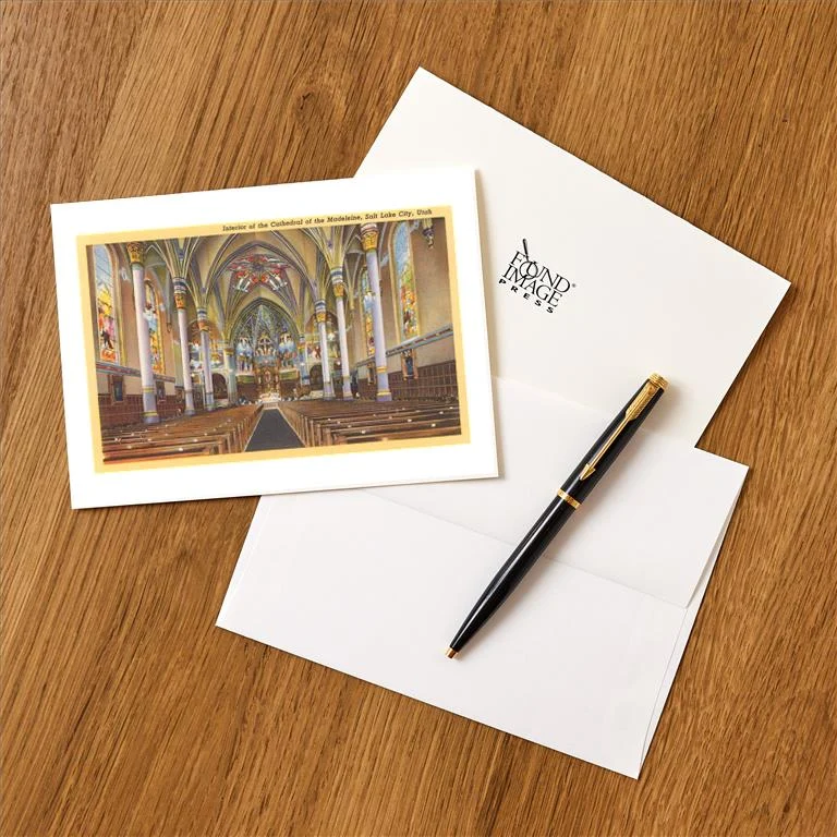 UT-171 Cathedral of the Madeleine, Salt Lake City, Utah - Vintage Image Greeting Card, Pack of 4