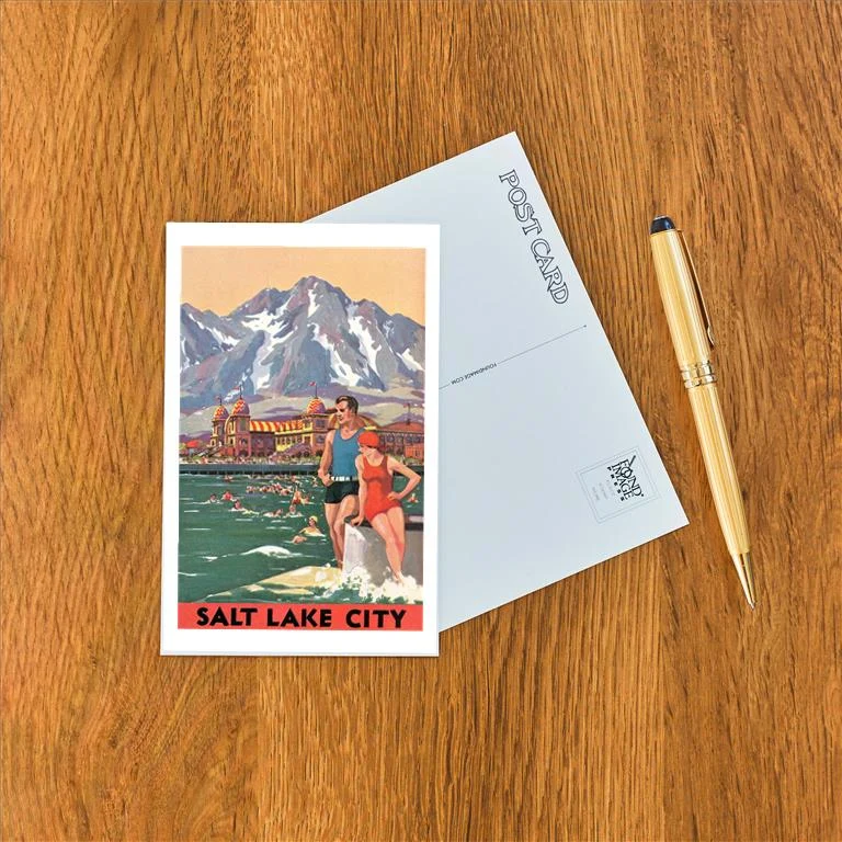 UT-210 Travel Poster for Salt Lake City - Vintage Image Postcard, Pack of 10
