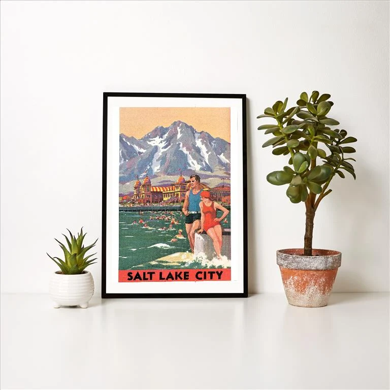 UT-210 Travel Poster for Salt Lake City - Vintage Image Art Print, Individual Print