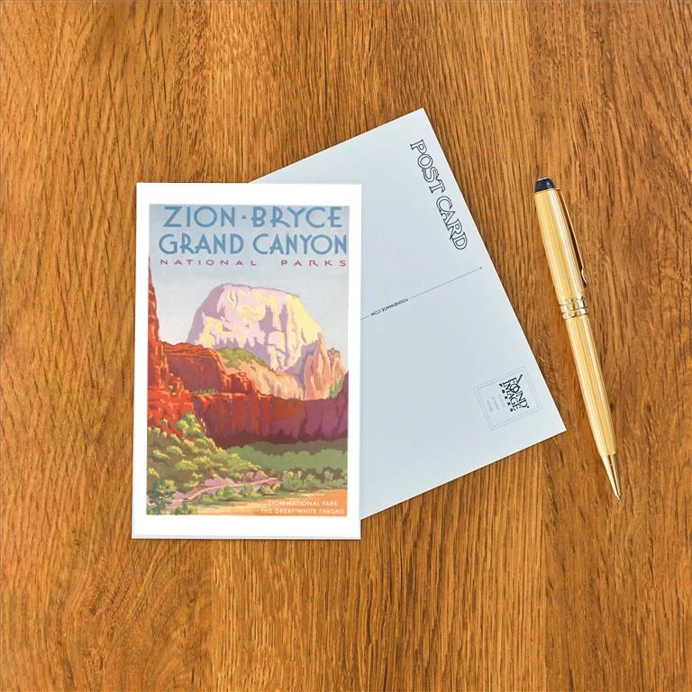 UT-153 Poster, Zion, Bryce, Grand Canyon, National Parks - Vintage Image Postcard, Pack of 10