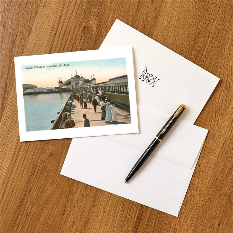 UT-218 Salt Lake City Train Station - Vintage Image Greeting Card, Pack of 4