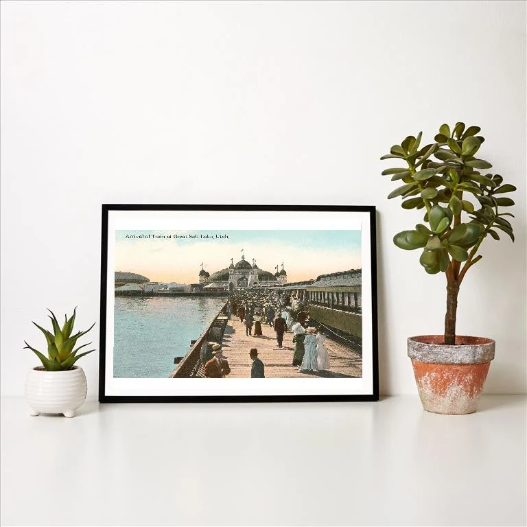 UT-218 Salt Lake City Train Station - Vintage Image Art Print, Individual Print